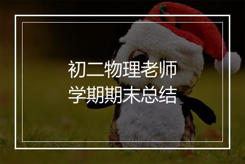 初二物理老师学期期末总结