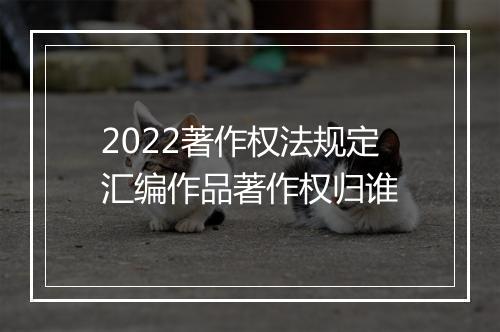2022著作权法规定汇编作品著作权归谁