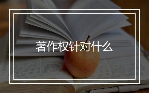 著作权针对什么