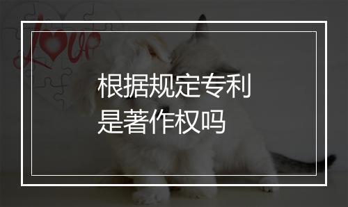 根据规定专利是著作权吗