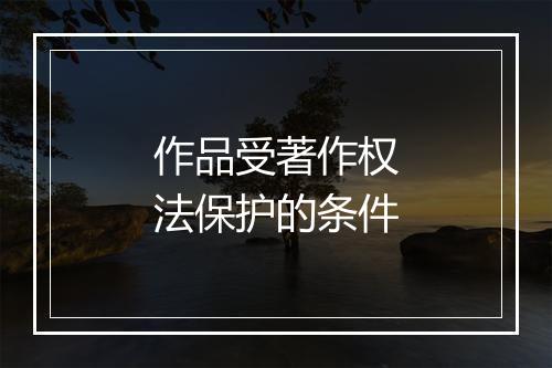 作品受著作权法保护的条件