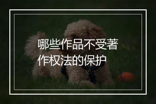 哪些作品不受著作权法的保护