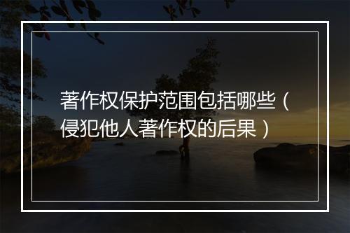 著作权保护范围包括哪些（侵犯他人著作权的后果）