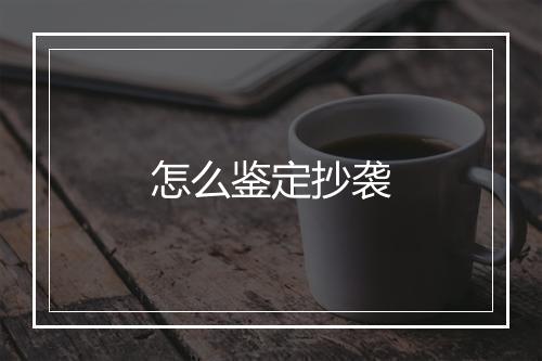 怎么鉴定抄袭