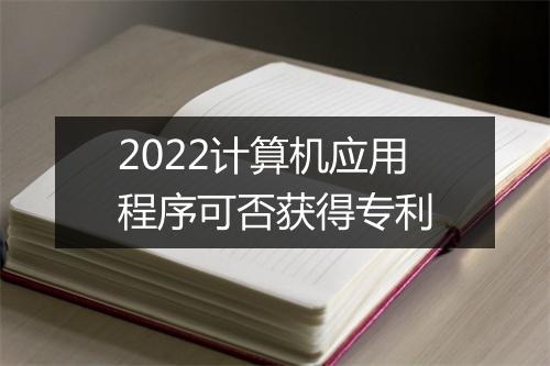 2022计算机应用程序可否获得专利