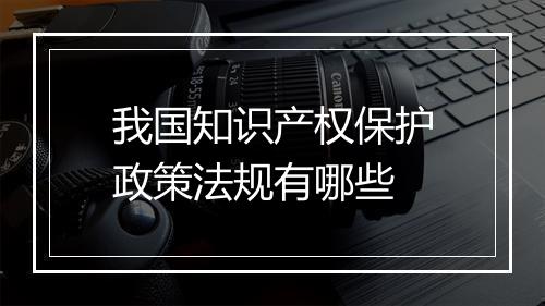 我国知识产权保护政策法规有哪些