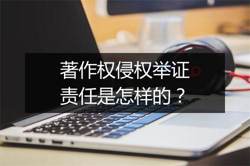 著作权侵权举证责任是怎样的？