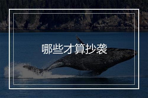 哪些才算抄袭