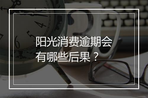阳光消费逾期会有哪些后果？