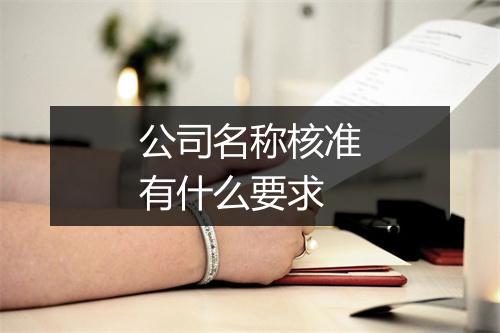 公司名称核准有什么要求