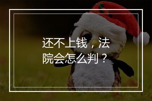 还不上钱，法院会怎么判？