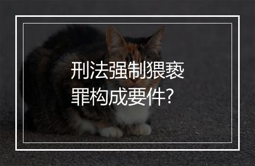 刑法强制猥亵罪构成要件?