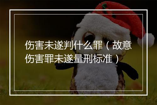 伤害未遂判什么罪（故意伤害罪未遂量刑标准）