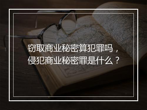 窃取商业秘密算犯罪吗，侵犯商业秘密罪是什么？