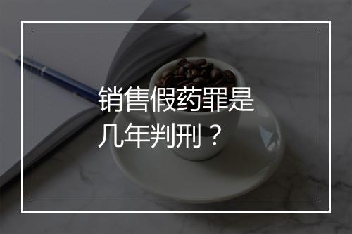 销售假药罪是几年判刑？