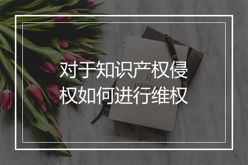 对于知识产权侵权如何进行维权