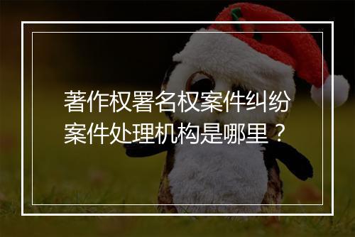 著作权署名权案件纠纷案件处理机构是哪里？