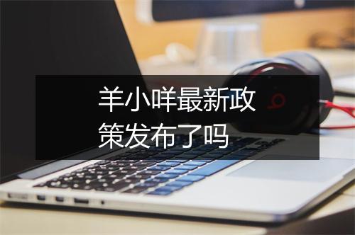 羊小咩最新政策发布了吗