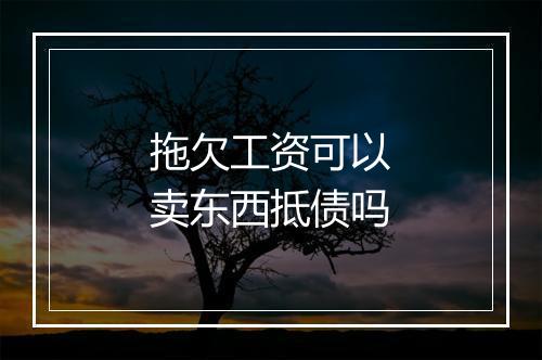 拖欠工资可以卖东西抵债吗