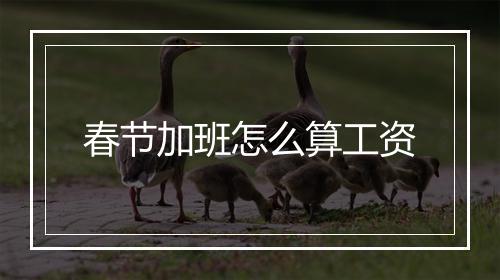 春节加班怎么算工资