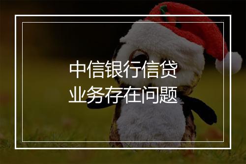 中信银行信贷业务存在问题