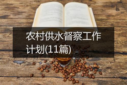 农村供水督察工作计划(11篇)
