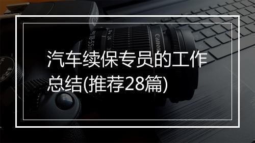 汽车续保专员的工作总结(推荐28篇)
