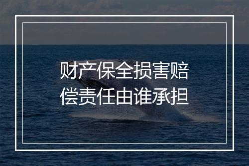 财产保全损害赔偿责任由谁承担