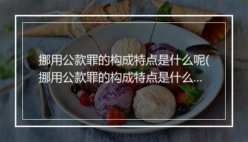 挪用公款罪的构成特点是什么呢(挪用公款罪的构成特点是什么？)