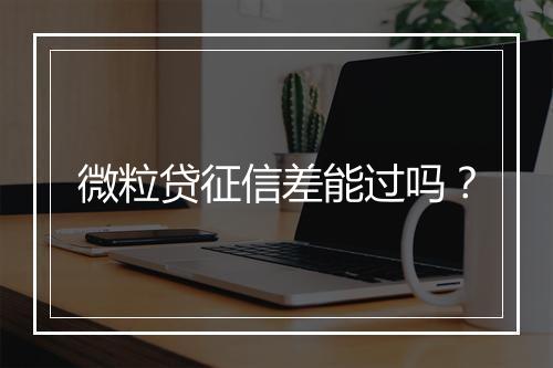 微粒贷征信差能过吗？