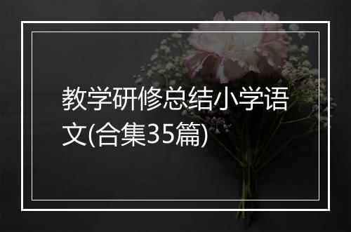 教学研修总结小学语文(合集35篇)