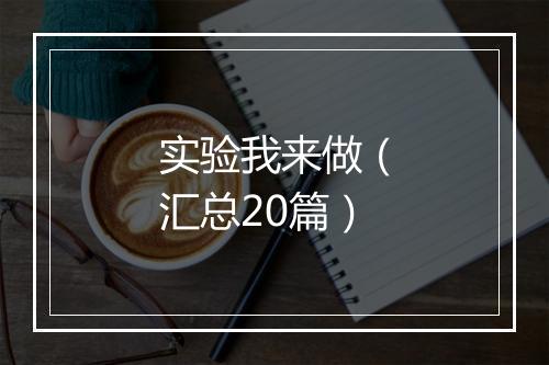 实验我来做（汇总20篇）
