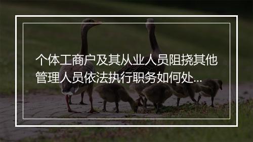 个体工商户及其从业人员阻挠其他管理人员依法执行职务如何处理