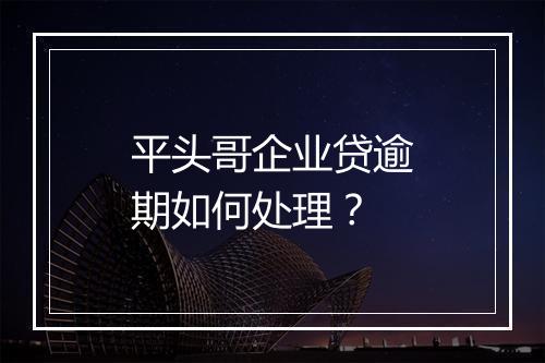 平头哥企业贷逾期如何处理？