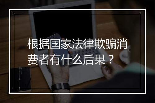 根据国家法律欺骗消费者有什么后果？