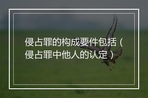 侵占罪的构成要件包括（侵占罪中他人的认定）