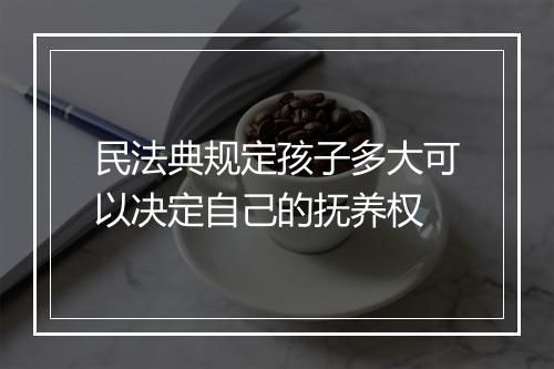 民法典规定孩子多大可以决定自己的抚养权