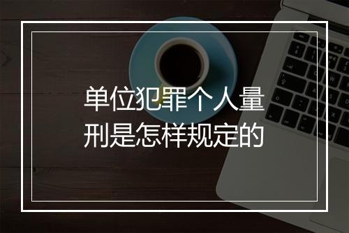 单位犯罪个人量刑是怎样规定的