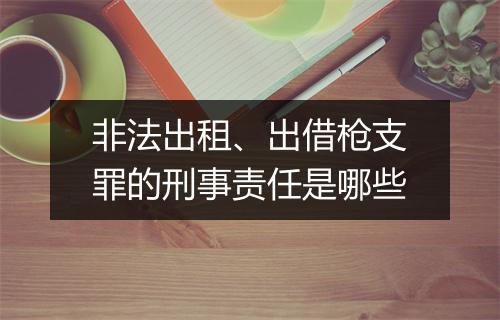 非法出租、出借枪支罪的刑事责任是哪些