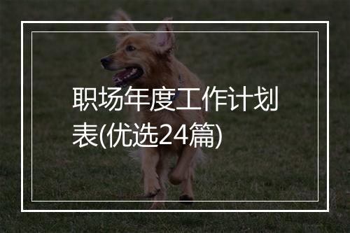 职场年度工作计划表(优选24篇)