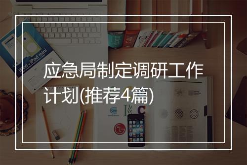 应急局制定调研工作计划(推荐4篇)