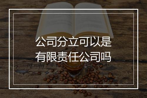公司分立可以是有限责任公司吗