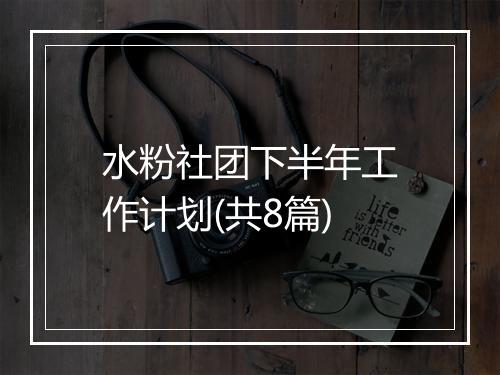 水粉社团下半年工作计划(共8篇)