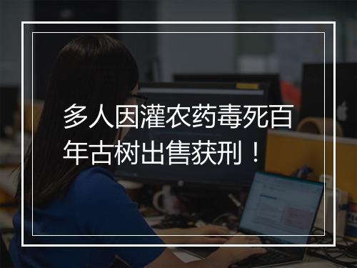 多人因灌农药毒死百年古树出售获刑！