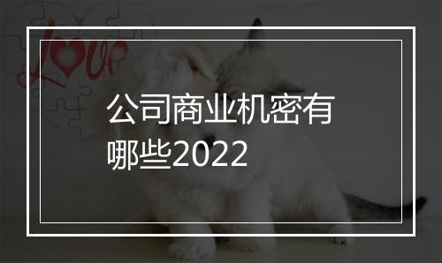 公司商业机密有哪些2022