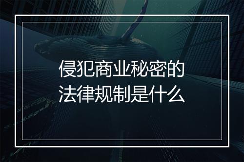 侵犯商业秘密的法律规制是什么