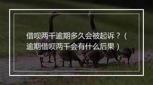 借呗两千逾期多久会被起诉？（逾期借呗两千会有什么后果）