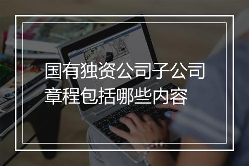 国有独资公司子公司章程包括哪些内容