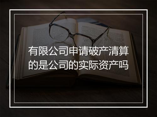 有限公司申请破产清算的是公司的实际资产吗