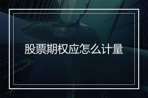 股票期权应怎么计量